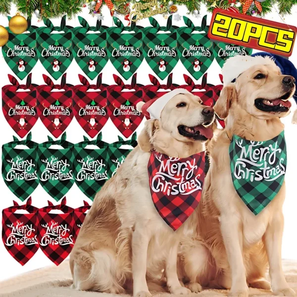 Dog Bandanas Christmas Cotton Bandana Scarf for Dogs, Cats