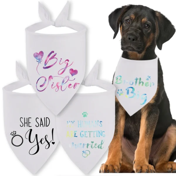 Dog Bandanas Big Brother Sister Get Married for Small Medium Large Dogs