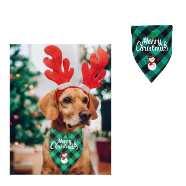 Dog Bandanas Christmas Thanksgiving Halloween Pet Scarf Kerchief - Image 2