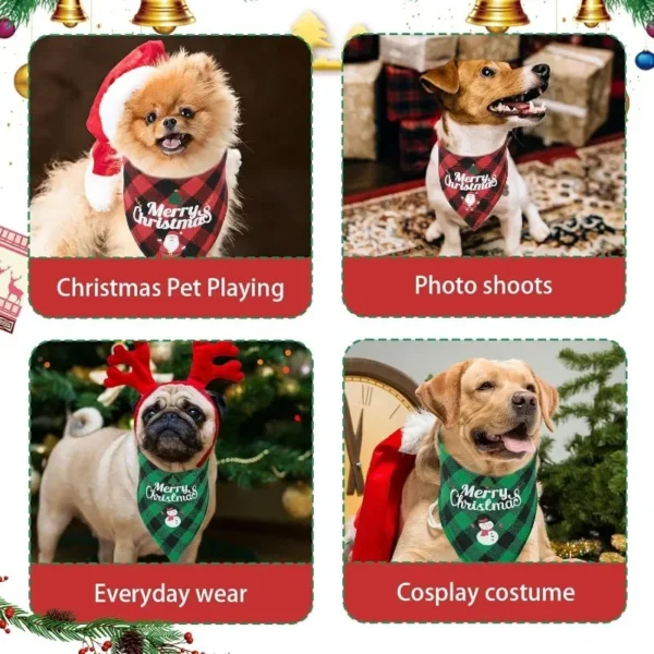 Dog Bandanas Christmas Cotton Bandana Scarf for Dogs, Cats - Image 5