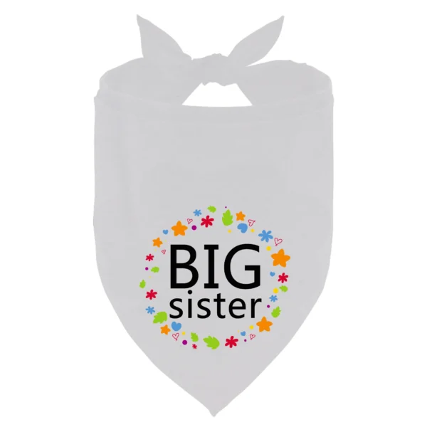 Dog Bandanas Big Sister Plaid Pregnancy Announcement Scarf - Image 2