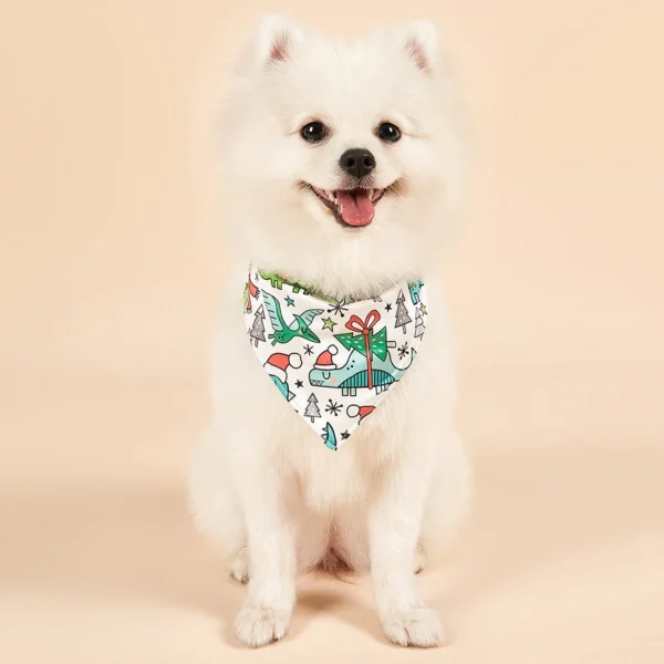 Dog Bandanas Christmas Reversible Printed Scarf Pet Accessories