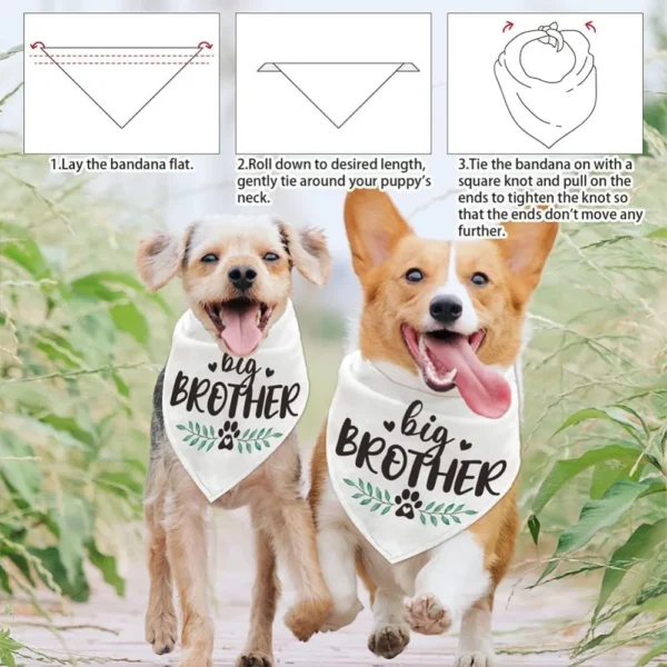 Dog Bandanas Reversible Cotton Washable Triangle Scarf For Pets - Image 4