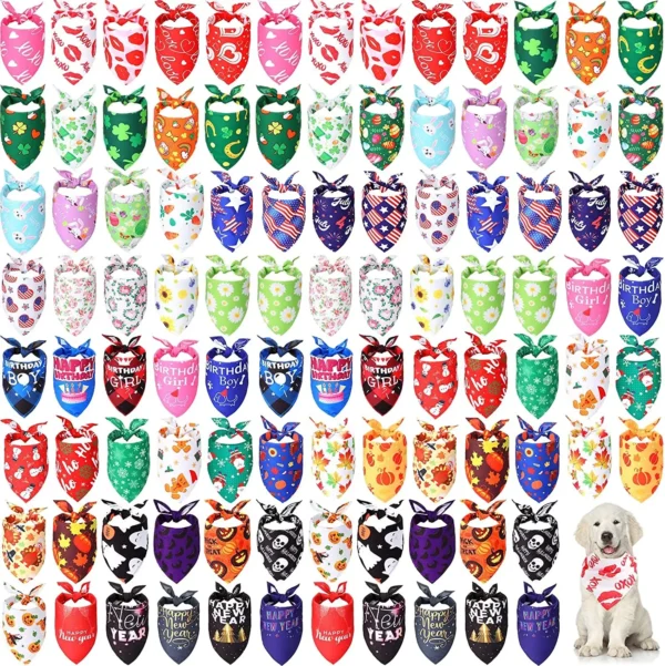 Dog Bandanas Bulk Fall Halloween Christmas Scarf For All Sizes