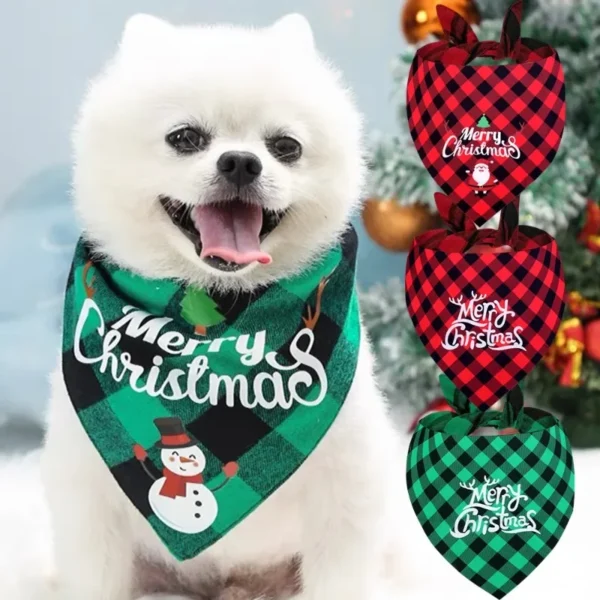 Dog Bandanas Christmas Cotton Bandana Scarf for Dogs, Cats - Image 2